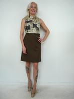 *Abfab Vintage 70's Jurk met Wollen Rok 40*, Knielengte, Maat 38/40 (M), Ophalen of Verzenden, Bruin