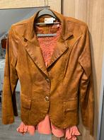 Cognac leerlook blazer Helena Hart, Bruin, Ophalen of Verzenden, Zo goed als nieuw, Jasje