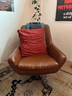Vintage Leren Draaistoel, Huis en Inrichting, Ophalen, Gebruikt, Minder dan 75 cm, Leer