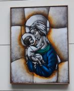 Vintage Opaline Art Deco Icoon Maria met kind, Ophalen of Verzenden