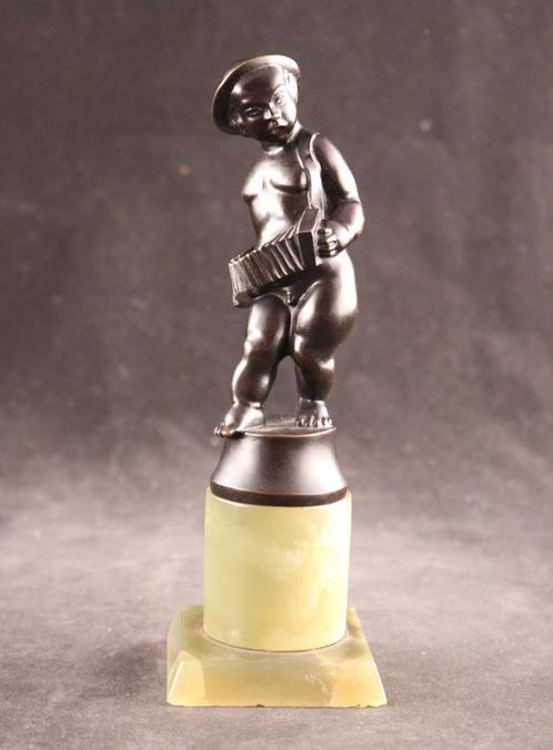 Antiek sculptuur putto met harmonica, Antiek en Kunst, Kunst | Beelden en Houtsnijwerken, Verzenden