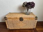 Vintage grote rieten kist, Huis en Inrichting, Woonaccessoires | Kisten, Ophalen, Overige materialen, Minder dan 50 cm, Gebruikt