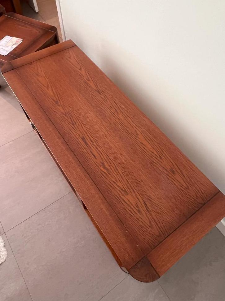 Houten tv-meubel met glazen deurtje, Huis en Inrichting, Kasten | Televisiemeubels, Zo goed als nieuw, Minder dan 100 cm, Minder dan 50 cm