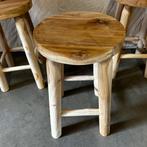 Rond krukje - massief teak - 50 cm hoog - TTM Wonen, Www.ttmwonen.nl, Nieuw, Ophalen of Verzenden, Info@ttmwonen.nl