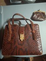 tasje/retro/vintage/verzamelen/krokodillen/leer/decoratie, Ophalen of Verzenden, Bruin, Handtas