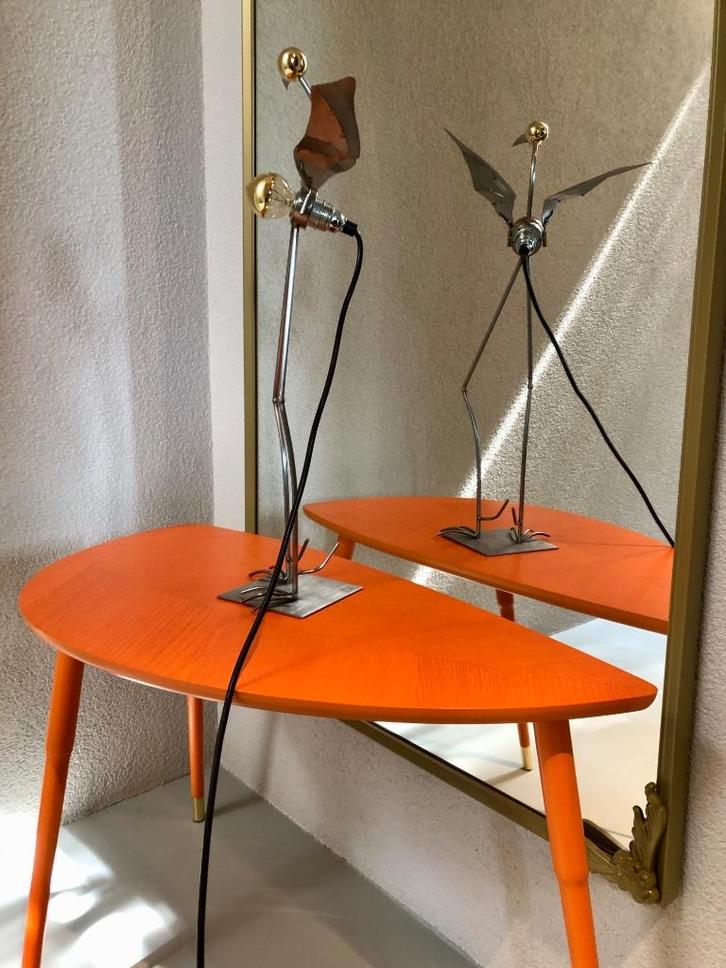 Vintage tafellamp gold Bird Vogel by Stubenrauch 2 stuks, Huis en Inrichting, Lampen | Tafellampen, Gebruikt, 50 tot 75 cm, Metaal