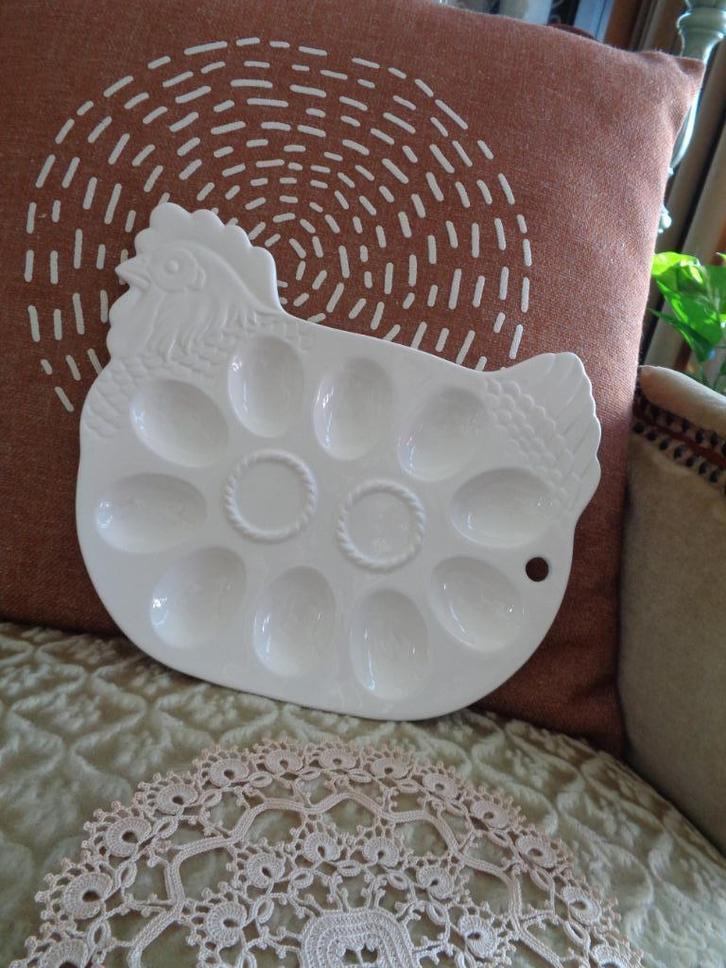 Vintage Bewerkte Eierschaal Kip ** Mimosa **, Antiek en Kunst, Antiek | Servies los, Ophalen of Verzenden