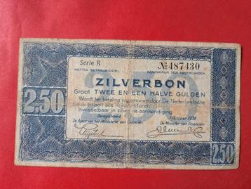 Zilverbon 2½ Gulden 1938 - Zeldzaam! Een letter beschikbaar voor biedingen