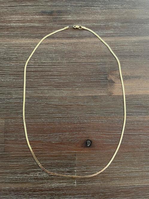 14 karaat gouden snake chain design ketting met lengte 45 cm, Sieraden, Tassen en Uiterlijk, Kettingen, Nieuw, Ophalen of Verzenden