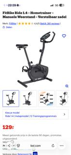 Hometrainer FitBike Ride 1.4 nieuw, Sport en Fitness, Fitnessapparatuur, Ophalen, Zo goed als nieuw, Metaal, Hometrainer
