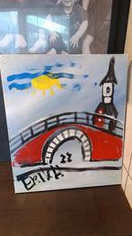 Schilderij Eric Hulsebosch - Brug en Gebouw, Ophalen
