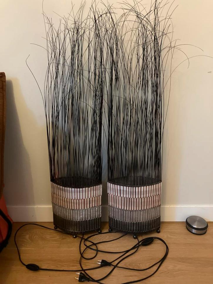 Set van 2 unieke grondlampen, 75cm hoog, Huis en Inrichting, Woonaccessoires | Kamerschermen, Gebruikt, Ophalen
