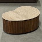 salon tafel japandi bruin travetine organisch, Ophalen, Japandi, 100 tot 150 cm, 50 tot 100 cm