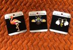 Broches, nieuw, flamingo, bij, goudkleurig, strass, Overige materialen, Minder dan 4 cm, Nieuw, Ophalen of Verzenden