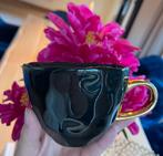 Urban Nature koffiemok zwart met gouden rand, Huis en Inrichting, Keuken | Servies, Ophalen of Verzenden, Zo goed als nieuw, Overige stijlen