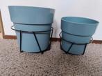 Bloempotten met hanger., Tuin en Terras, Bloempotten, Ophalen, Kunststof, Tuin, Rond