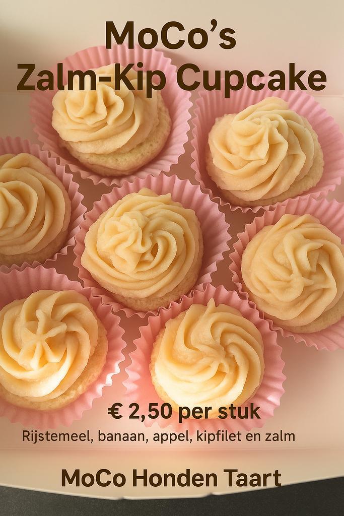 MoCo’s Zalm-Kip Cupcakes – Gezond & Vers voor je Hond, Dieren en Toebehoren, Dierenvoeding, Ophalen of Verzenden