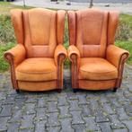 2 geleefde Schapenleren joris fauteuils + BEZORGING, Huis en Inrichting, Fauteuils, Gebruikt, ., Chesterfield, Ophalen of Verzenden