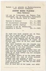 zr. Anna Verberne 1889 Helmond + 1970 Deurne, 81 jaar, Verzamelen, Bidprentjes en Rouwkaarten, Verzenden, Bidprentje