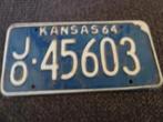 Kentekenplaat licenseplate Kansas 1964 USA, Verzamelen, Automerken, Motoren en Formule 1, Verzenden, Gebruikt, Auto's