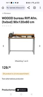 WOOOD bureau Riff Afm. (hxbxd) 90x120x60 cm, Ophalen, Zo goed als nieuw