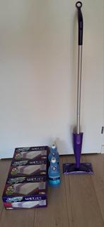 Swiffer WetJet compleet met doeken en reiniging (zie foto)., Huis en Inrichting, Schoonmaakartikelen, Ophalen of Verzenden