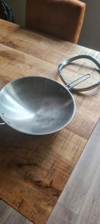 AEG Fusion Wok 34 cm met ring, Gebruikt, Ophalen of Verzenden, Rvs, Keramische plaat