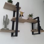 Stalen wandrekken met old Grey planken, Ophalen of Verzenden, Nieuw