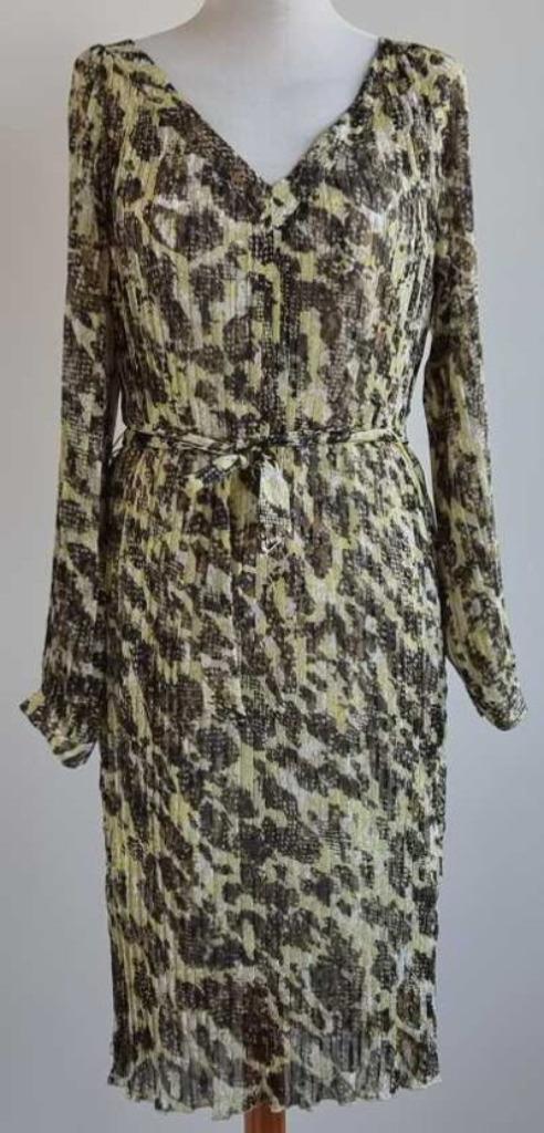 Caddis Fly gele jurk met zwart en bruin mt. 38 NIEUW, Kleding | Dames, Jurken, Nieuw, Maat 38/40 (M), Geel, Onder de knie, Ophalen of Verzenden
