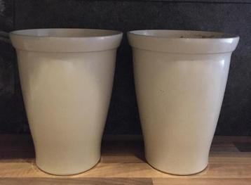 Crème glanzende bloempotten 24/20 keramiek bio kamerplanten beschikbaar voor biedingen