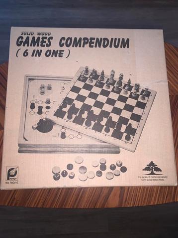 Houten Spellen Compendium (6 in 1) beschikbaar voor biedingen