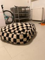 Handgemaakte Marokkaanse Poef - Zwart/Wit, Ophalen, Overige materialen, Nieuw, 50 tot 75 cm