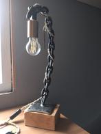 Industriële tafellamp, Ophalen of Verzenden, Nieuw, Hout, Minder dan 50 cm
