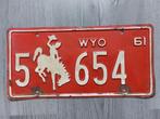 Kentekenplaat Wyoming USA 1961 Nummerplaat Nummerbord, Auto's, Gebruikt, Ophalen of Verzenden