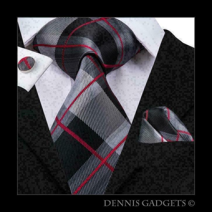 Dennis Gadgets: 100 % zijden stropdas ( 3 delig !! ) DG 3012, Kleding | Heren, Stropdassen, Nieuw, Met patroon, Rood, Ophalen of Verzenden