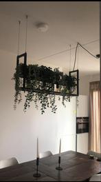 Industriële hanglamp met 4 lampen, Huis en Inrichting, Lampen | Hanglampen, Ophalen, Gebruikt, Metaal, Minder dan 50 cm