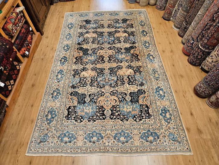 Vintage handgeknoopt perzisch tapijt nain 6la 300x190, Huis en Inrichting, Stoffering | Tapijten en Kleden, Gebruikt, 150 tot 200 cm