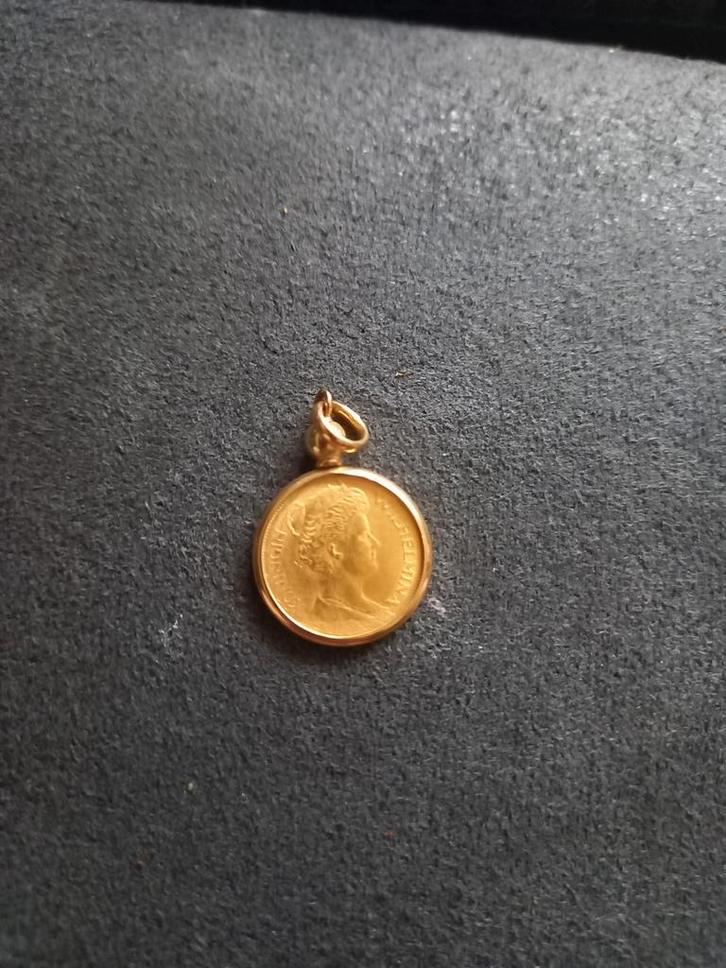 Gouden 5 Gulden Munt 1912, Sieraden, Tassen en Uiterlijk, Kettinghangers, Gebruikt, Goud, Goud, Overige voorstellingen, Ophalen of Verzenden