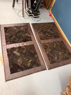 Leren matjes met bont, donkerbrui afmetingen 136 x 78 cm, Ophalen