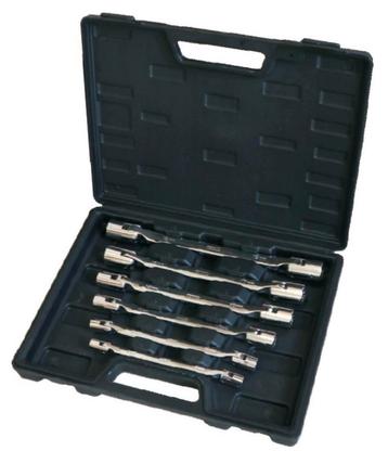 Nieuwe 6-delige Dop Kniesleutelset met Koffer - 8 t/m 19 mm beschikbaar voor biedingen