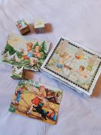 Oude vintage houten blokken puzzel jaren 40 50, Kinderen en Baby's, Gebruikt, Ophalen of Verzenden