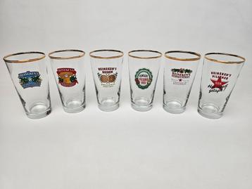 # 6 vintage heineken bierglazen. Glas. Glazen  beschikbaar voor biedingen
