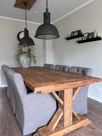 Complete NIEUWE landelijke DKW eettafelset, Huis en Inrichting, Tafels | Eettafels, Ophalen, 100 tot 150 cm, Teakhout, 200 cm of meer