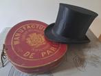 Chapeau Claque met doos, Ophalen of Verzenden, Gebruikt, Handschoenen, Hoed of Pet