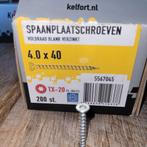 Spaanplaat schroeven, Doe-het-zelf en Verbouw, IJzerwaren en Bevestigingsmiddelen, Ophalen of Verzenden, Nieuw, Minder dan 50 mm