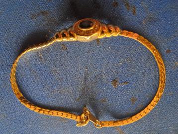 armband, goudkleurig ,met fraaie steen, lengte 18 cm beschikbaar voor biedingen