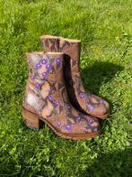 Sendra Dandelie chunky mimosa bloemen flower  boots, Lage of Enkellaarzen, Ophalen of Verzenden, Bruin, Zo goed als nieuw