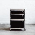 USM Haller Rollcontainer - schwarz - 3 Schubladen, Gebruikt, Ophalen of Verzenden, Minder dan 70 cm, Metaal