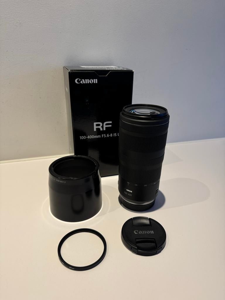Canon RF 100-400mm F5.6-8 IS USM lens met accessoires, Audio, Tv en Foto, Fotografie | Lenzen en Objectieven, Ophalen, Gebruikt