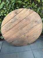 Rond houten tafelblad - 120cm - Gebruikt, Ophalen, Gebruikt, 100 tot 150 cm, Rond
